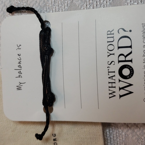 Balance brass on black cord bracelet with bag - Picture 4 of 5